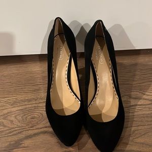 Coach black suede pumps